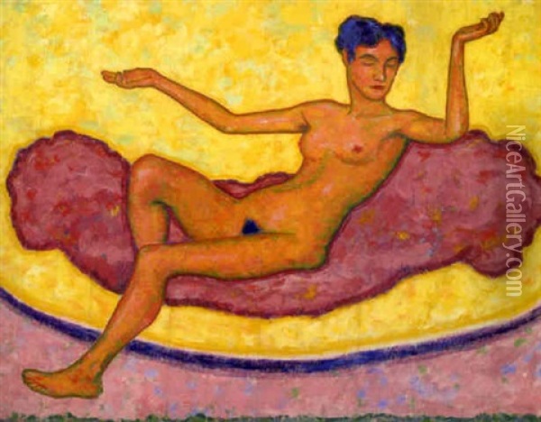 Sitzender Weiblicher Akt Oil Painting - Gustav Gildemeister