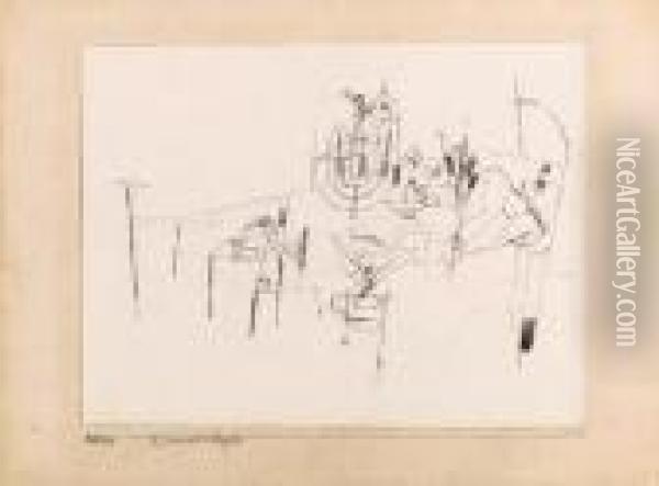Heruntergebrannte Kerzen Krankenlager Oil Painting - Paul Klee