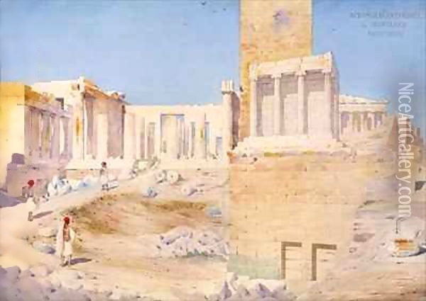 The Acropolis at Athens Oil Painting - Gustave Bougerel