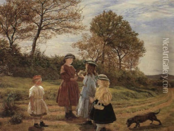 The Flower Pickers Oil Painting - James Archer