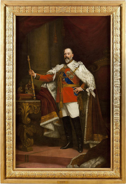 The Coronation Portrait Of Edward Vii Oil Painting - Sir Samuel Luke Fildes