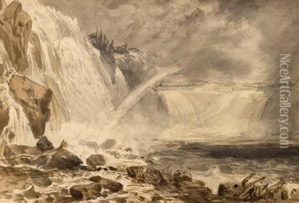 Niagara Falls Oil Painting - William Clarkson Stanfield