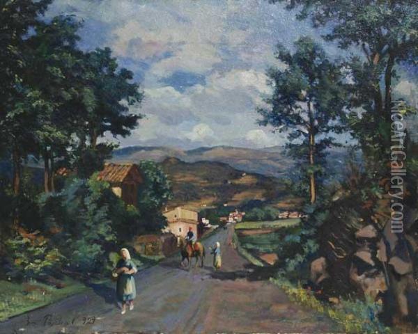 Carretera De Santa Pau Oil Painting - Ivo Pascual Rodes