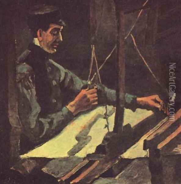 Weaver Facing Right (Half Figure) Oil Painting - Vincent Van Gogh
