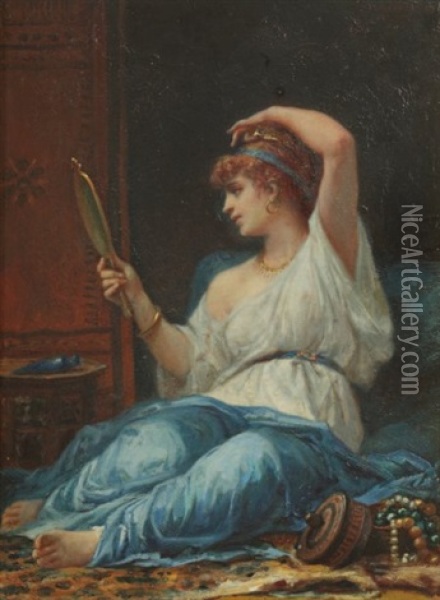 Femme Orientale, Allegorie De La Richesse Et De La Verite Oil Painting - Felix Joseph Barrias