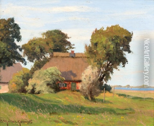Gehoft Am Bodden Oil Painting - Paul Mueller-Kaempff