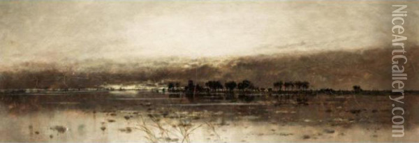 A Flooded Landscape Oil Painting - Karl Heffner