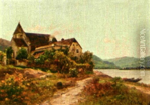 St. Lorenz In Der Wachau Oil Painting - Karl Eduard Onken