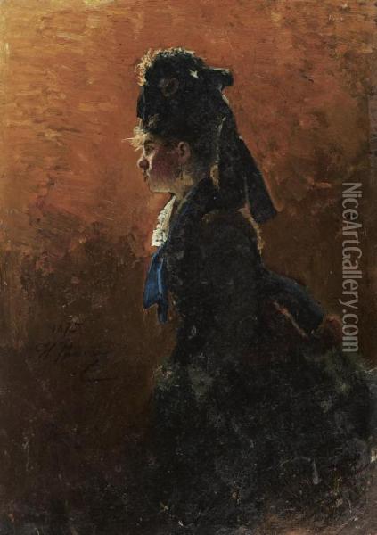 Study For A Parisian Cafe Oil Painting - Il Ia Efimovich Repin