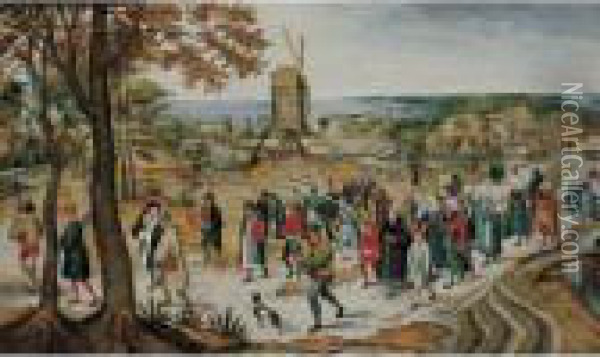 Peasant Wedding Procession Oil Painting - Pieter The Elder Brueghel