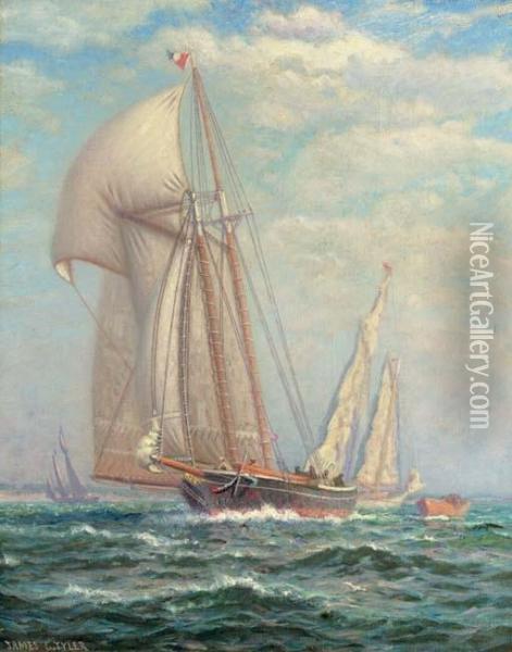 Yachts Racing Oil Painting - James Gale Tyler