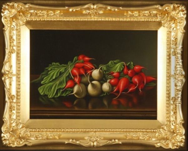 Still Life With Radishes Oil Painting - Levi Wells Prentice