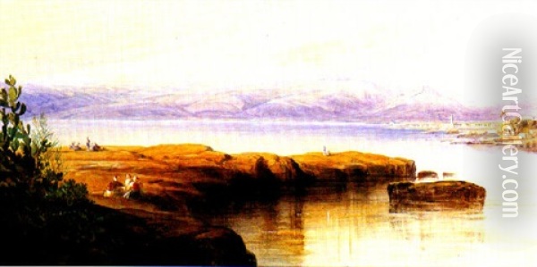 Mount Lebanon Oil Painting - Edward Lear