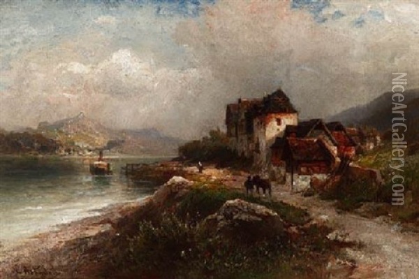 Rehns Am Rhein Oil Painting - Nicolai Von Astudin