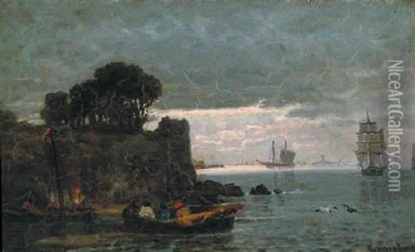 Afternoon Study On The Adriatic Shore Oil Painting - John Joseph Enneking