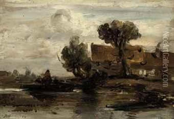 The Ferry Boat Oil Painting - Jacob Henricus Maris