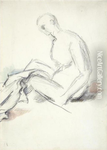 Nu Assis (ishmael) Oil Painting - Paul Cezanne