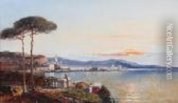 Arona - Lago Maggiore Oil Painting - Arthur Joseph Meadows