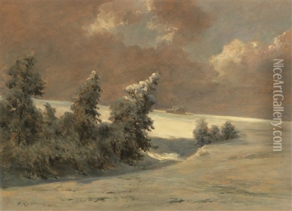 Winterlandschaft Oil Painting - Franz Kulstrunk