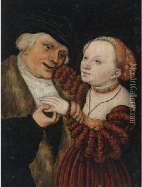 The Ill-matched Lovers Oil Painting - Lucas The Younger Cranach