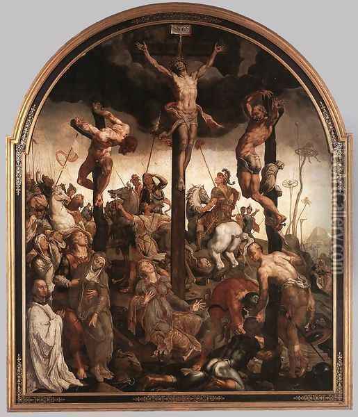 The Crucifixion 1543 Oil Painting - Maerten van Heemskerck