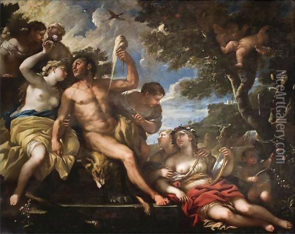 Hercules And Omphale 2 Oil Painting - Luca Giordano