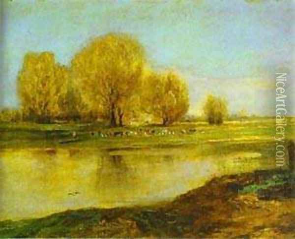 Willows By A Pond 1872 Oil Painting - Alexei Kondratyevich Savrasov