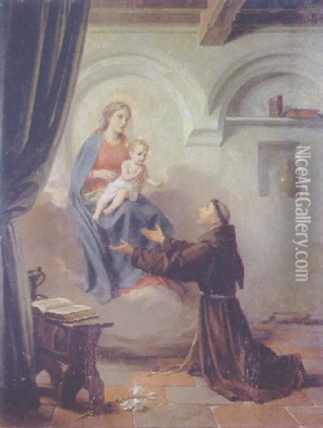 Hl. Antonius Von Padua Oil Painting - August Spiess