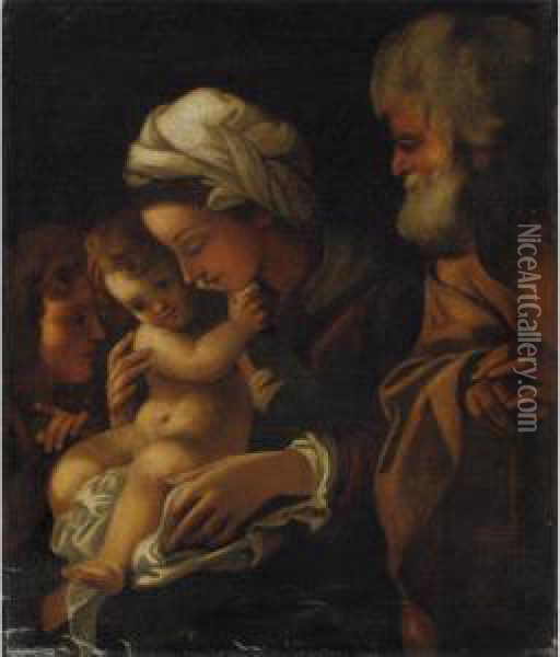 Sacra Famiglia Con San Giovannino Oil Painting - Bartolomeo Schedoni