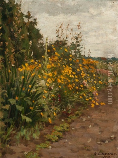 Field Of Flowers In Heemstede Oil Painting - Antonie Louis Koster