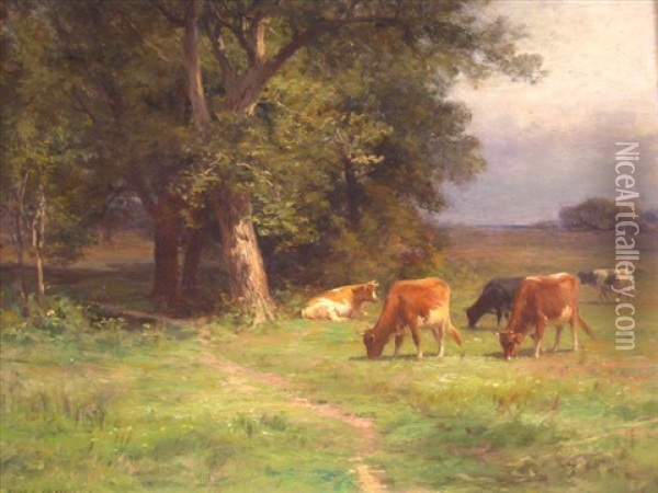 In The Meadow Oil Painting - Thomas Bigelow Craig