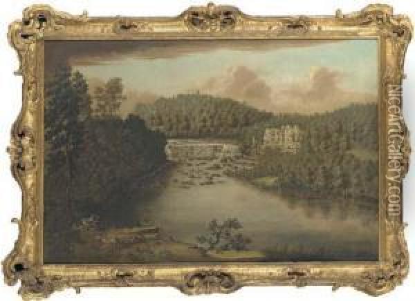 A View On The River Skell Oil Painting - Balthasar Nebot