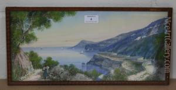 Views On The Italian Riviera Oil Painting - Gianni