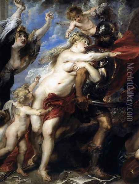 The Consequences of War (detail) 1637-38 Oil Painting - Peter Paul Rubens