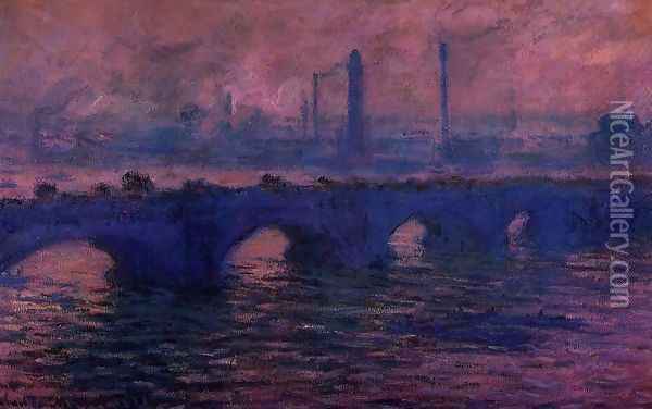 Waterloo Bridge, Overcast Weather I Oil Painting - Claude Oscar Monet