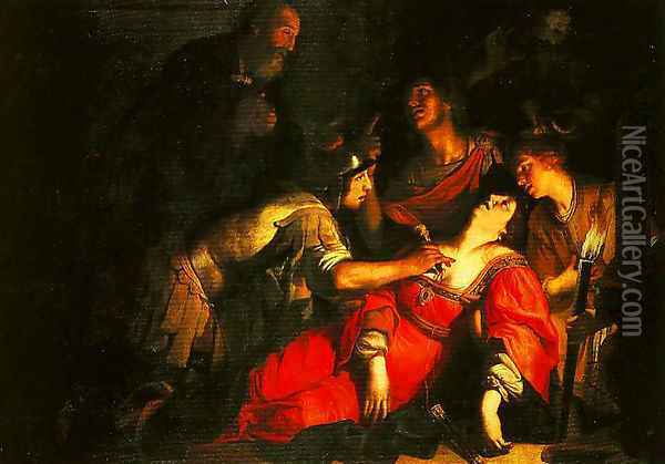 The Death of Lucretia Oil Painting - Francesco Rustici