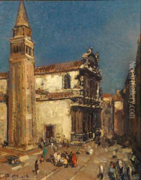 Chiesa Di Santa Maria Del Giglio, Venezia Oil Painting - Beppe Ciardi