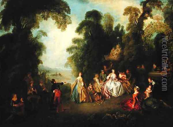 The Dance, c.1730 Oil Painting - Jean-Baptiste Joseph Pater
