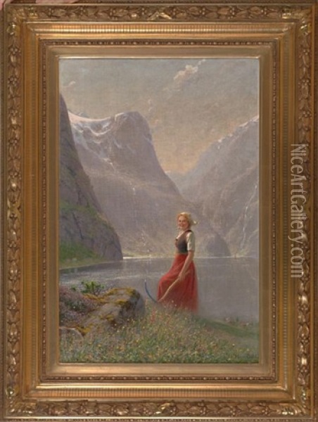 En Sommerdag Pa Vestlandet Oil Painting - Hans Dahl