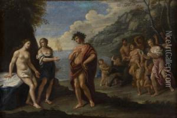 Bacco E Arianna Con Il Corteo Al Seguito Oil Painting - Cirlce Of Filippo Lauri