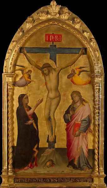 Crucifixion with the Virgin and St John Oil Painting - Niccolo di Pietro Gerini