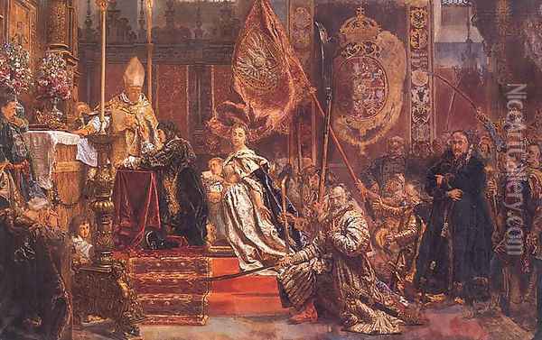 King John Casimir's Oath Oil Painting - Jan Matejko