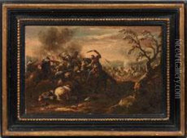 Reiterschlacht In Den Turkenkriegen Oil Painting - Georg Philipp I Rugendas