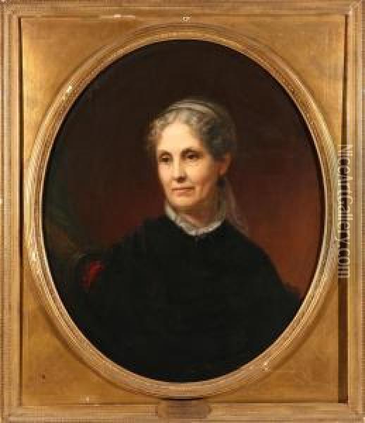 Portrait Of Henrietta Cady Oil Painting - Theodore E. Pine