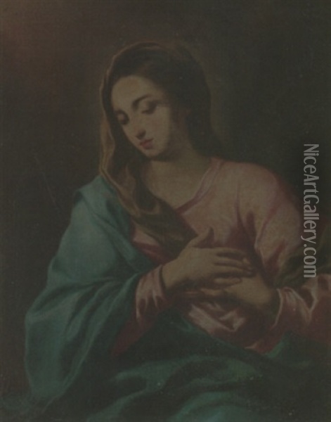 The Madonna Oil Painting - Giovanni Battista Lama