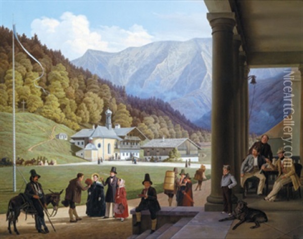 Wildbad Kreuth In Den Bayerischen Alpen Oil Painting - Ludwig August Most