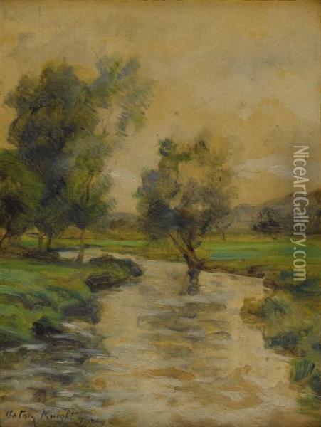 Meandering Stream Oil Painting - Louis Aston Knight