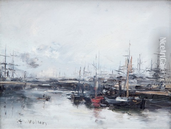 Harbour View, France Oil Painting - Antoine Vollon