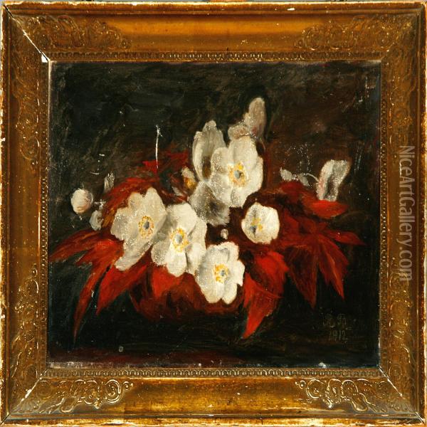 Two Flower Sceneries Oil Painting - Rudolf Bertelsen