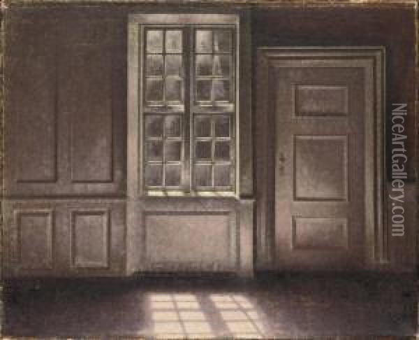 Sunlit Interior Oil Painting - Vilhelm Hammershoi